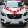 Modern Style Weds Marriage Artificial Rose Flower With Yarn Bridal Car Decoration Door Handle Ribbons Bouquets Set