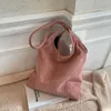 Evening Bags 2022 Women Corduroy Shoulder Bag Brand Design Female Bucket Ins Chic Handbag Tote Pack Cloth Purse For Ladies