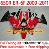 مجموعة Fairings لـ Kawasaki Ninja 650r Er 6 F 650 650 R Body Er6 F Er6f 09 10 11 Bodywork 17No.42 ER-6 F 650-R 09-11 COWLIN