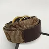 Mode luxe riemen geruite gestreepte lederen riem ontwerper heren en dames hoogwaardige riem 3,8 cm met doos gouden gesp lederen riemen