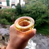 19 inç sarı cam su bong nargile yağ dab teçhizatlar geri dönüştürücü filtreler 14mm dişi eklem ile sigara boruları