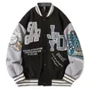 Men Women Letter Embroidery Varsity Jackets Japanese Thin Oversized Spring Autumn Baseball Jacket Coat Hip Hop Harajuku College 220811