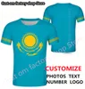 Kazakhstan T Shirt DIY مجاني مخصص اسم رقم KAZ T Shirt Nation العلم الروسي كازاخاخية كلية الطباعة ملابس 220616