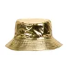 Chapeau seau en cuir PU, casquette Double face à large bord, décoration Hip Hop pour hommes et femmes, chapeau de soleil d'extérieur