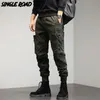 Herrlastbyxor Techwear Baggy Button Hip Hop Fashion Joggers Manliga byxor Streetwear Casual 220422