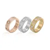 Anillos de amor de diseño clásico para mujeres y hombres, anillos de boda de acero de titanio 316L, joyería de Zirconia cúbica completa pavimentada