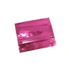 200pcs/lot Pink Glossy Resealable Zip Lock Aluminum Foil Package Bags for Food Snack Tea Sample Storage Size 7.5x6.3cm