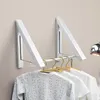 Portable Folding Hanger el Wallmounted Bathroom Household Retractable Invisible Clothes Rail Drying Rack 220611