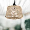 Hanger lampen prachtige hand geweven lichte deksel rattan lamp decoratieve bamboe wevende ambacht retro lampenkap