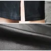 Women PU Leather Midi Skirt Autumn Winter Ladies Package Hip Front or Back Slit Pencil Plus Size 220401