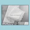 Chusteczka domowa tkaniny ogród 25 cm biały koronkowy cienki 100% bawełniany ręcznik kobieta ślub przyjęcie podtrzymujące dekorację serwetka