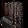 Matte Black Wall Mounted Rainfall Shower Faucet With Storage Shelf Bathroom Bathtub Shower Faucets Mixer Tap Combo Set