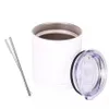 10oz Sublimation Lowball Cup travel mug straight tumbler stainless steel double wall vacuum therm drinkware with lid straw