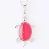 Tiny Turtle Pendant Halsband för män Simple Reiki Lucky Animal Natural Stone Mix Color Personality Charm Gift Be910