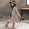 Jacken Wintermantel Für Mädchen Dicke Wolljacke Für Mädchen Mode Plaid Kinder Oberbekleidung Herbst England Teenager Kleidung Für Mädchen Schule 220826