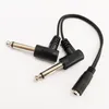 Câbles audio, 3,5 mm femelle vers double angle de 90 degrés 6,35 mm TRS Mono mâle Jack câble adaptateur de prise audio environ 20 cm/5 pièces