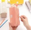 Sac à crayons Simple de grande capacité, papeterie Double couche pour élèves du primaire