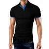 MRMT Merk heren T-shirt Revers Casual Korte mouwen Stiksels Mannen voor Mannelijke Effen Kleur Trui Top Man t-shirt W220409