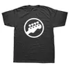 Bas Headstock Gitarr Symbol Gitarrist Pikétröjor Spelare Musiker Logotyp Rolig Musik Rock T-shirt Herr Kortärmad T-shirt i bomull