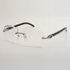 New Design Cut Clear Lens Spectacle frames 3524028 Pure Natural black Horns Temples Unisex Size 56-18-140mm Free express