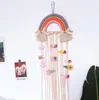 子供のヘアピンヘアアクセサリーストレージベルト吊り下げ装飾織り虹のインスノルディックスタイルの壁ハング仕上げベルトラック