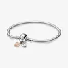 Neue Pandora Moments Favor Maus Liebe Herz Designer Schlangenarmband Schlangenknochenkette Sterling 925 Silber Funkelnde Herzschließe Original Mädchen Mode Geschenk