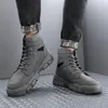 Boots High Top Sneakers Snicker Safety Shoes Not Casual Leather Tactical 2022 Work Man Surf Tennis Blue Fashion