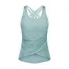 Cross Strap Women's Tank Tops Sports Bra Cover Up Two Piece Back Set for Versatile Running Fitness Yoga Shirt Gym Clothes Casual Workout