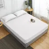 Cotton Fitted Sheet Mattress Cover Solid Color With Elastic Band Bedding Bed Sheets Double Queen Size Bedsheet 160x200 220514