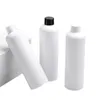 Imballaggio vuoto Bottiglia di plastica Spalla tonda PET Nero Bianco Coperchio a vite trasparente con tappo interno Contenitore per imballaggio cosmetico portatile ricaricabile 350ml