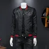 Men's jacket 2023 new trend slim handsome jacquard embroidered baseball uniform top casual stand collar jacket Big fat man, 200 pounds can be used