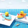 Acqua da bagno per bambini che gioca giocattoli catena barca a remi nuotata galleggiante cartone animato anatra neonato bambino prima educazione bagno spiaggia regali all'ingrosso