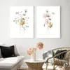 Paintings Floral Bouquet Watercolor Art Painting Japanese Ikebana Flowers Wall Pictures Minimalist Poster Canvas Print Bedroom Home Decor