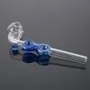 Skull Cool Pyrex Glass Oil Burner Pipe Straight Tube Tobacco Pipes Mini Spoon Hand Pipes Colorful Smoking Pipe SW130