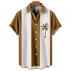 Erkekler Sıradan Gömlek Erkekler İçin Yaz Hindistan cevizi Ağacı Erkekler 3d Baskılı Erkekler Hawaii Gömlek Plajı Kısa Kollu Tatil Üstleri Tee Bluz