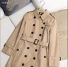 HEISSER KLASSISCHER Damenmode-Trenchcoat in mittlerer Länge/hochwertiger Slim-Fit-Trenchcoat mit Markendesign und Gürtel/Damen-Trenchcoat aus schwerem, dickem Baumwollstoff B3868F500, Größe S-XXL kahki