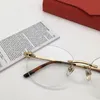 Optical Eyeglasses For Men and Women Retro 0028 Style Anti-blue light lens Square plate Frameless with box