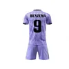 2022 2023 Kids Benzema Soccer Jersey 21 22 23 Shirt da calcio Vini Alaba Hazard Asensio Modric Marcelo Fan Boy Kit Kit Set 20216233211