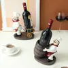 Résine Chef Rack Kitchen Tapable Bar Home Decoration Wine Craft Christmas Gift Handcraft Stags Sculpture Metal Sculpture Wind 220617