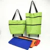 Folding Shopping Pull Cart Trolley Bag With Wheels Foldable s Reusable Grocery s Food Organizer Vegetables gx220611