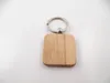 Personnaliser des porte-clés en bois vierges mignons personnalisés Keychain gravé de sculpture rectangle carré rond coeur en forme SZ621
