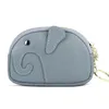 DHL50pcs Coin purses Women PU Plain Elephant Shaped Zipper Short Wallets Mix Color