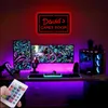 Персонализированная игровая комната USB светодиодная настенная норма Square Wood Neon Night Light for Kids Gamer Gamer Game Decoration 220623