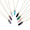 Pendant Necklaces Stainless Steel Multi-color Geometric Unisex Personality Short Crystal Stone Clavicle Necklace