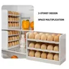 Storage Bottles Jars 30 Eggs Three Layers Creative Flip Egg Box Fridge Organizer Container Household Kitchen Keep Fresh Rack Dro1483470