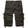 Loose Large Size Cargo Shorts Cotton Men s Tactical Casual Solid Color Patchwork Military White Knee Length 220722