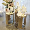 3 pièces/ensemble accessoires de mariage discount gâteau table fleur stand route plomb ornements mariage présentoir scène fond décoration