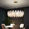 Ny Crystal Chandelier Pendant Lamp för vardagsrummet modern guld heminredning hängslampa sovrum led inomhus glas dekoration ljus fixtur