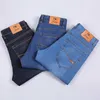 Hommes Marque Droite Casual Jeans Printemps Style Confortable Coton Doux Stretch Jeans Bleu Bleu Clair Pantalon 3 Couleurs 201111