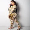 Women's Two Piece Pants Fashion Printed Casual Suit Designer Long Sleeve Blazers Trousers Clothe Sets Womens Outfits